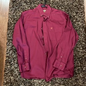 Ariat LS button up shirt. Burgundy size medium